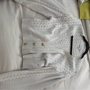 Intermix Women's White Cable Knit Sweater